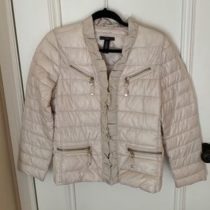 Black label by Chico’s quilted cream beige jacket size 0